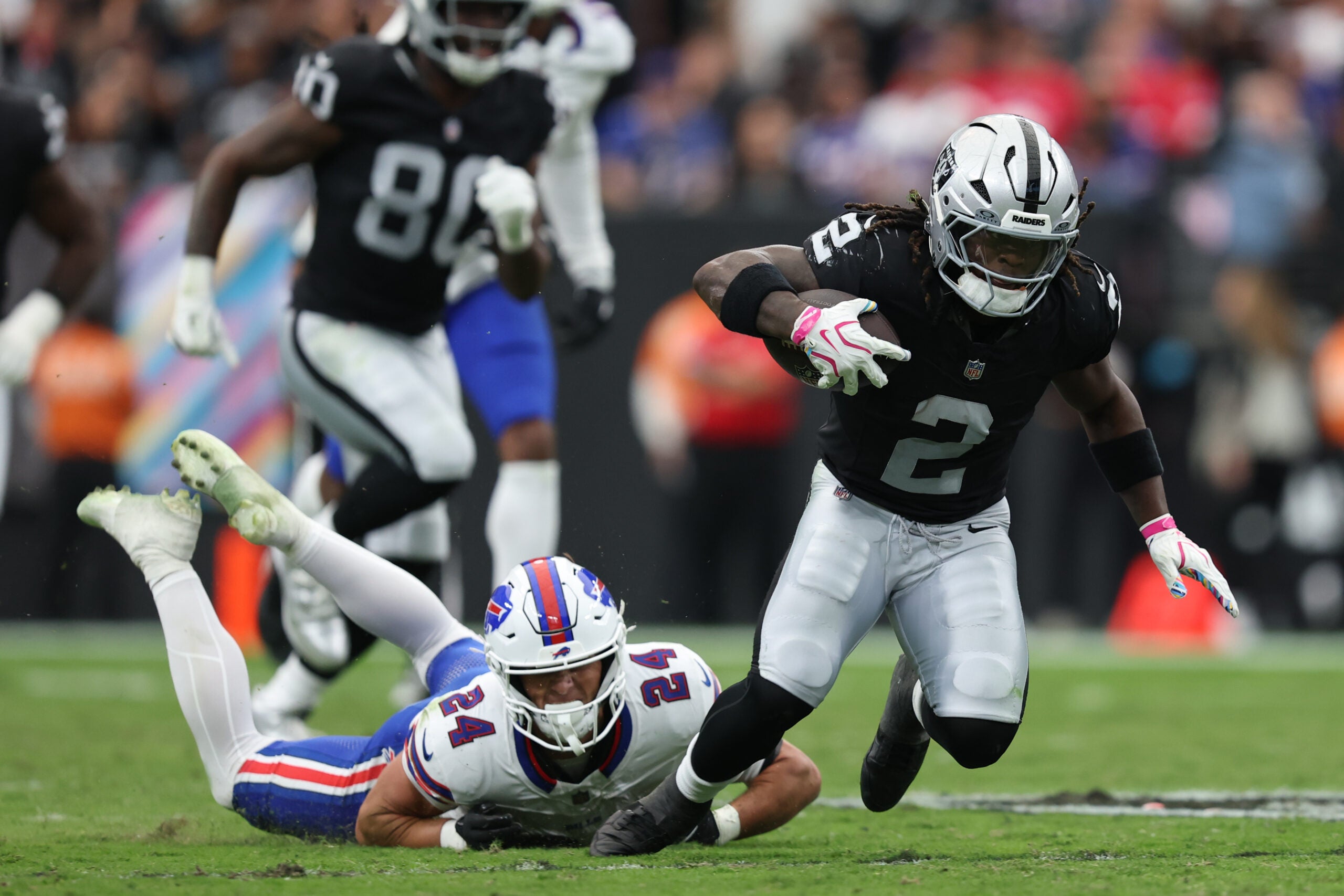 Las Vegas Raiders running back Ashton Jeanty in loss to Buffalo Bills
