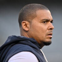 Oct 22, 2026; Chicago, Illinois, USA; Chicago Bears general manager Ryan Poles reacts prior to the game against the New England Patriots at Soldier Field.