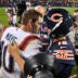 Oct 22, 2026; Chicago, Illinois, USA; New England Patriots quarterback Drake Maye (10) and Chicago Bears quarterback Caleb Williams (18) hug after the game at Soldier Field.