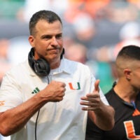 Miami Hurricanes head coach Mario Cristobal