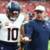 Oct 25, 2026; Glendale, Arizona, USA; Denver Broncos head coach Sean Payton talks with quarterback Bo Nix (10) before the game against the Arizona Cardinals at State Farm Stadium.