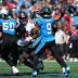Oct 25, 2026; Charlotte, North Carolina, USA; Carolina Panthers quarterback Bryce Young (9) passes against the Tampa Bay Buccaneers during the first half at Bank of America Stadium.