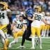 Oct 25, 2026; Detroit, Michigan, USA; Green Bay Packers kicker Trey Smack (28) watches a field goal miss during the first quarter against the Detroit Lions at Ford Field.