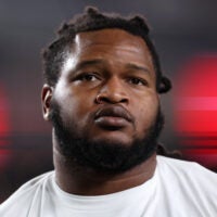 Oct 26, 2026; Philadelphia, Pennsylvania, USA; Philadelphia Eagles defensive tackle Jalen Carter (98) looks on before the game against the Dallas Cowboys at Lincoln Financial Field.