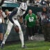 Oct 26, 2026; Philadelphia, Pennsylvania, USA; Dallas Cowboys wide receiver George Pickens (3) celebrates his touchdown catch against the Philadelphia Eagles during the second quarter at Lincoln Financial Field.
