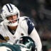 Oct 26, 2026; Philadelphia, Pennsylvania, USA; Dallas Cowboys quarterback Dak Prescott (4) calls a playb during the fourth quarter against the Philadelphia Eagles at Lincoln Financial Field.