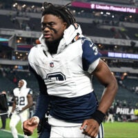Oct 26, 2026; Philadelphia, Pennsylvania, USA; Dallas Cowboys wide receiver George Pickens (3) leaves the field after the game against the Philadelphia Eagles at Lincoln Financial Field.