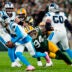 Oct 29, 2026; Green Bay, Wisconsin, USA; Green Bay Packers defensive tackle Karl Brooks (94) pressures Carolina Panthers quarterback Bryce Young (9) during their football game at Lambeau Field.