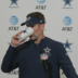 Dallas Cowboys head coach Brian Schottenheimer talks to reporters postgame following win over Philadelphia Eagles in Week 7.