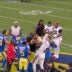 Los Angeles Rams OT Alaric Jackson punches Buffalo Bills pass rusher Bradley Chubb after Bills 37-34 victory on Monday Night Football, 10/12/2026.