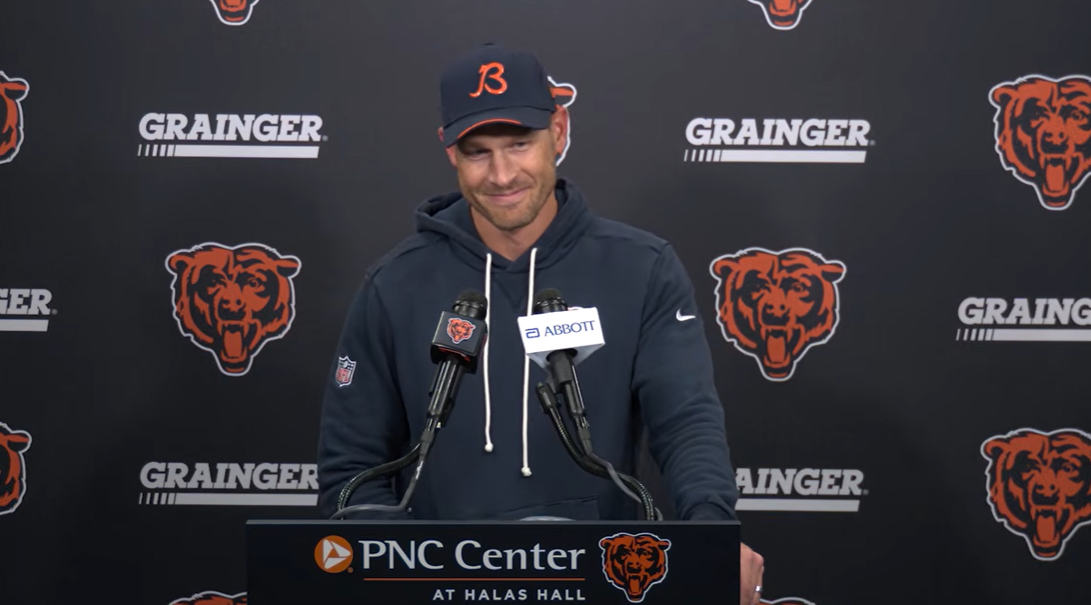 Chicago Bears head coach Ben Johnson speaks with reporters on Friday ahead of Week 4.