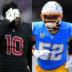 Arizona Cardinals pass rusher Josh Sweat and Los Angeles Chargers pass rusher Khalil Mack.