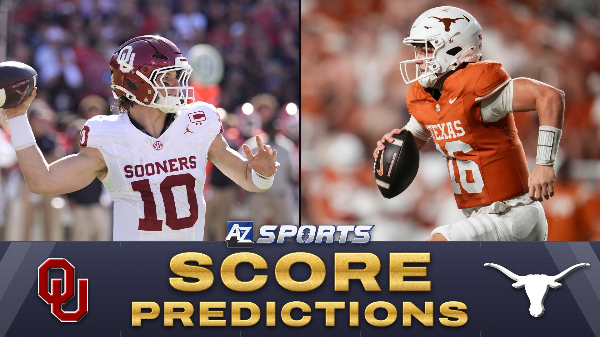 Oklahoma Sooners quarterback John Mateer Texas Longhorns quarterback Arch Manning