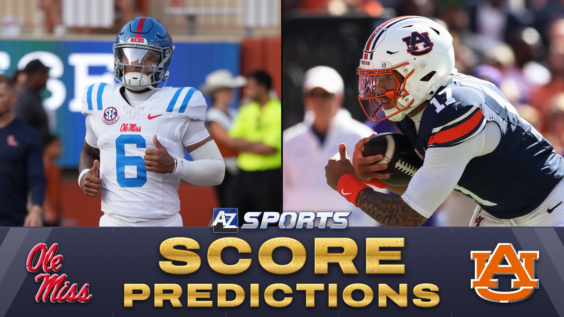 Final Score predictions for Ole Miss Rebels and Auburn Tigers