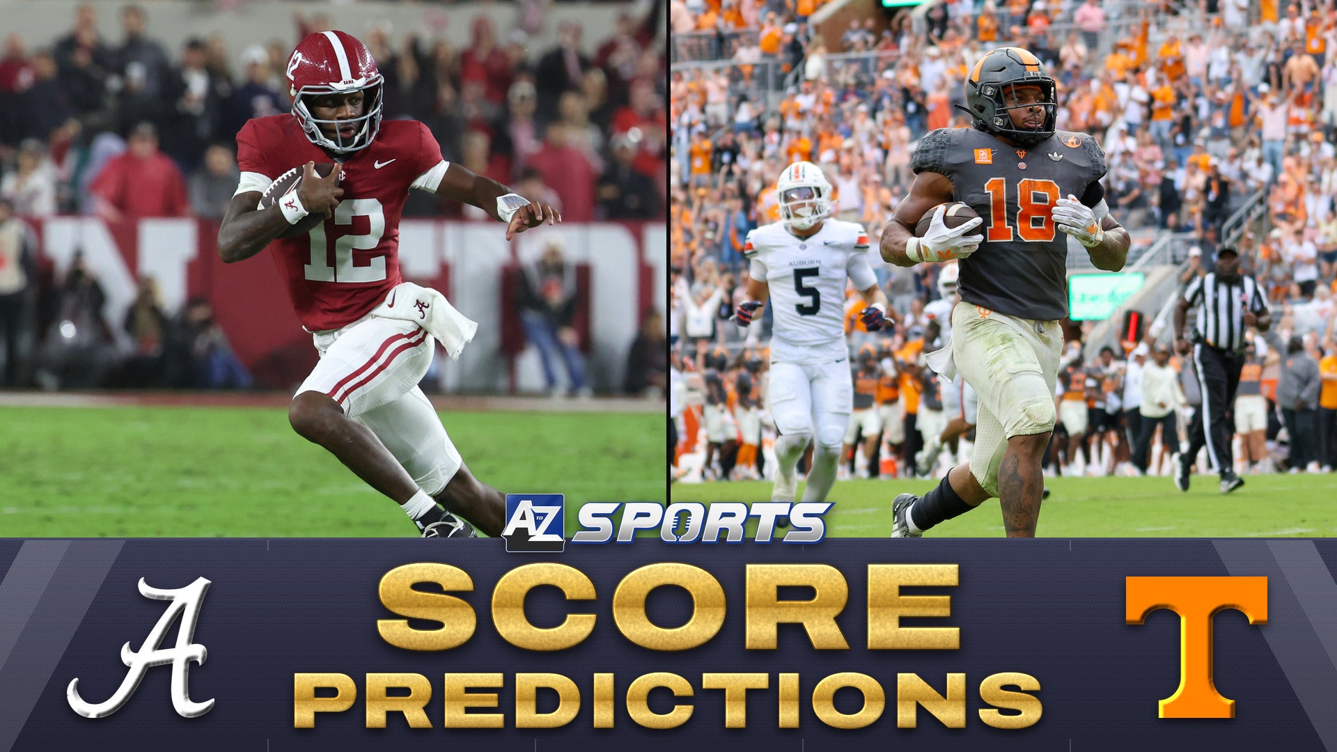 Alabama at Tennessee graphic.