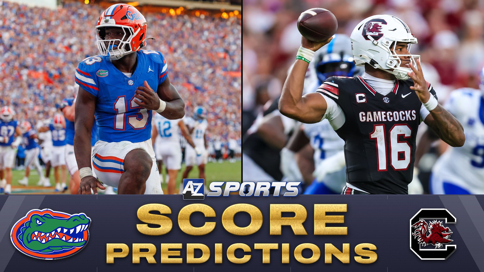 Florida Gators RB Jadan Baugh and South Carolina QB LaNorris Sellers